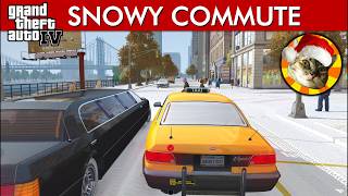 Nikos snowy cab ride to work | GTA IV roleplay