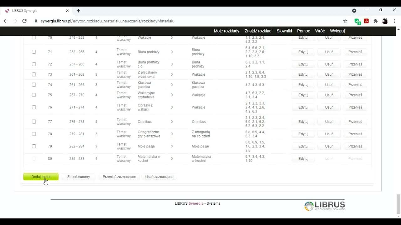 Jak Wydrukować Plan Lekcji Z Librusa Librus - edytowanie rozkładu materiału nauczania - YouTube