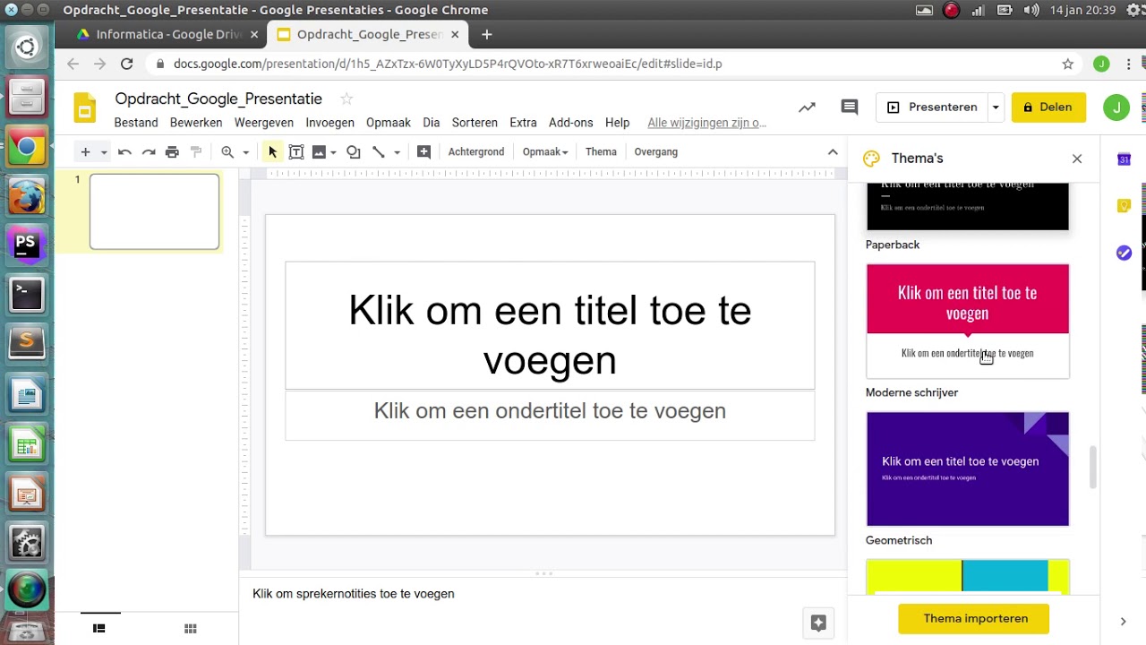 2. Google Presentaties: Thema En Layout
