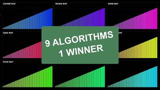 9 sorting algorithms, same data: who's fastest