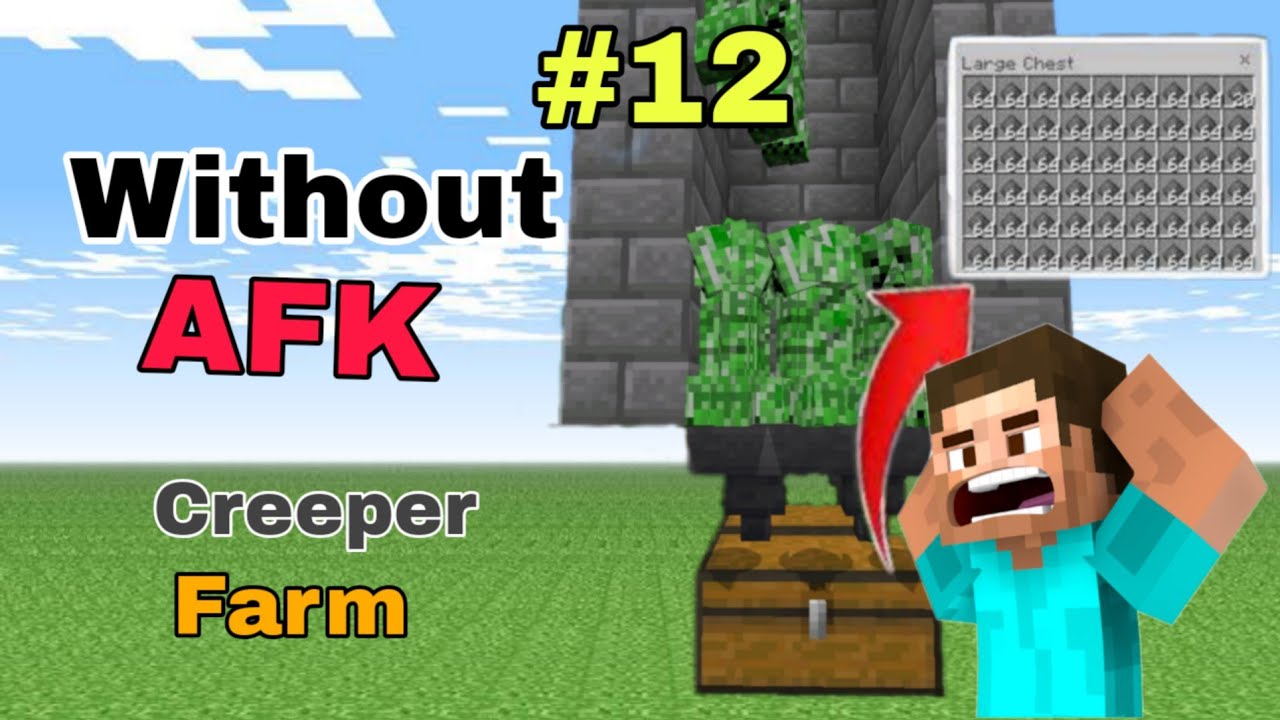 How to make gunpowder & creeper farm!! Minecraft survival series 12