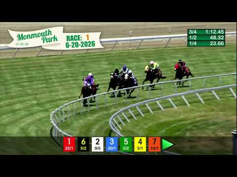 video thumbnail for MONMOUTH PARK 06-20-2026 RACE 1
