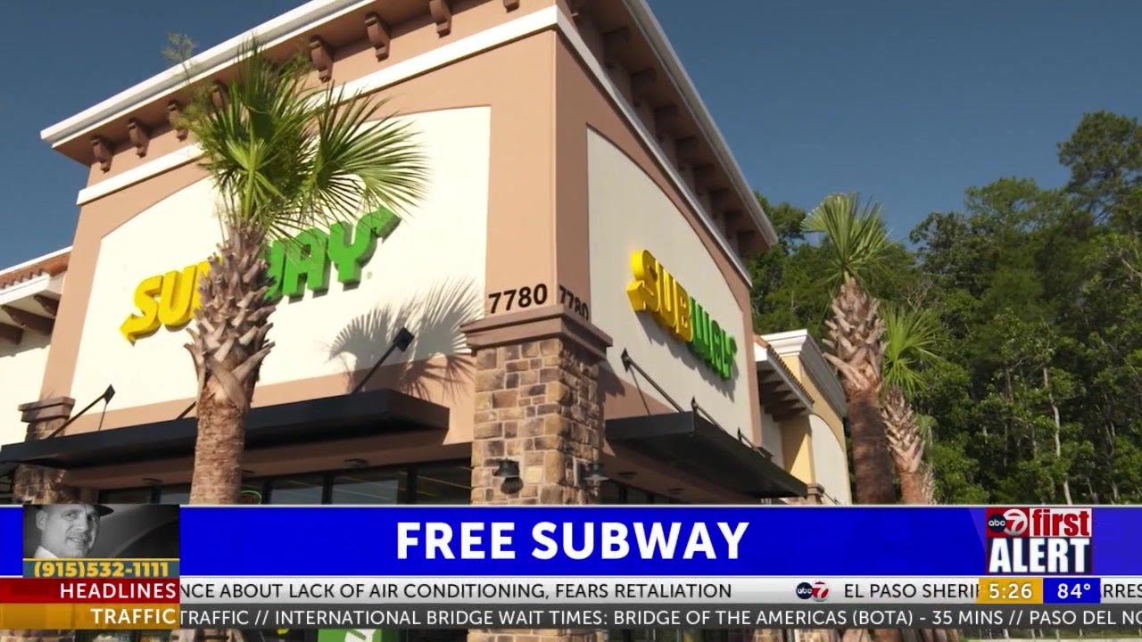 Subway to giveaway one million free subs today