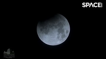 See start of Partial Lunar Eclipse in time-lapse from Griffith Observatory