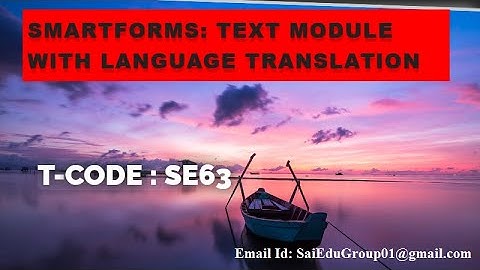 Smartforms: Text Module with Language Translation