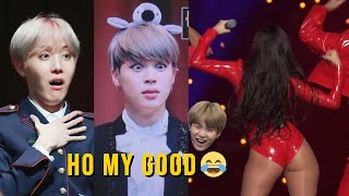 BTS reacting to FEMALE IDOLS FUNNY MOMENTS