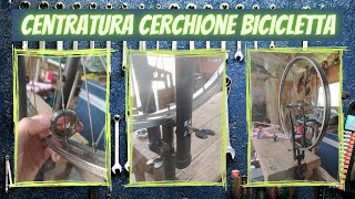 Centratura cerchione bicicletta con centraruote artigianale - YouTube