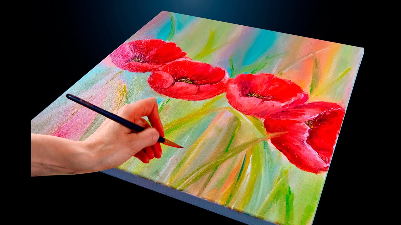 Spring flowers in oil / tulips /easy flower painting for beginners ...