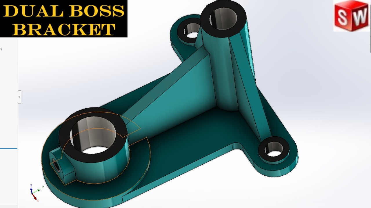 SolidWorks Mechanical Mounting Bracket | Advanced 3D Modeling (#10 ...