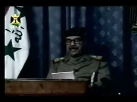 نادر جدا آخر خطاب للأمة صدام حسين 2003 بداية الحرب الأمريكية 
