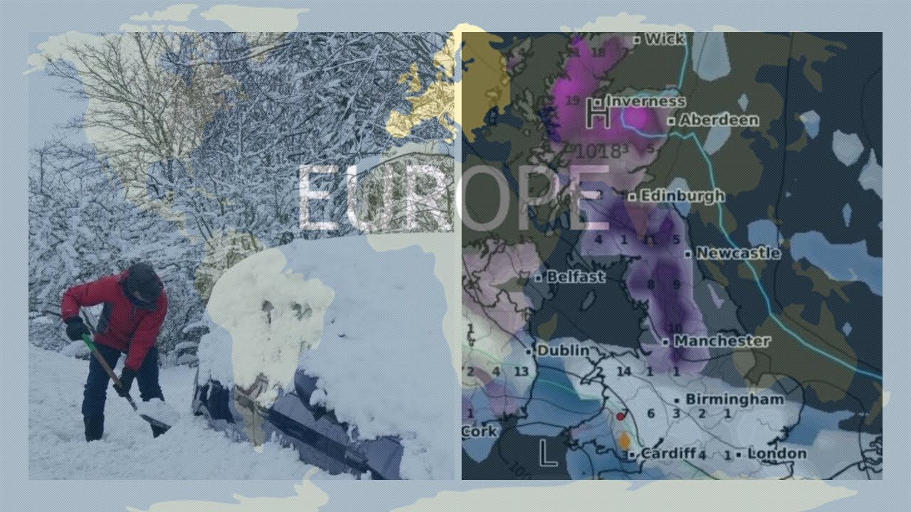 UK snow maps show the exact time seven cities will be hit by a 561 mile ...