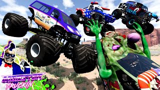 Monster Jam Insane Racing Freestyle And High Speed Jumps Beamng Drive Grave Digger