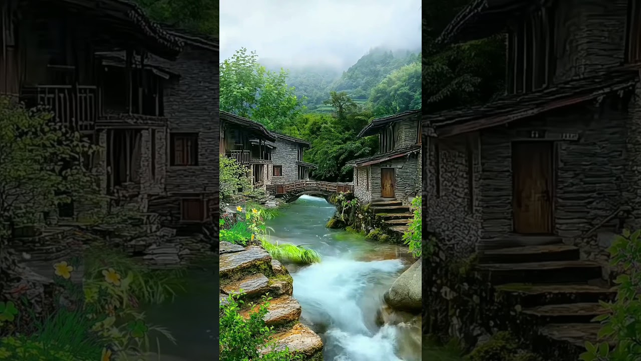 Peaceful Village Atmosphere: The Harmony of Nature and Life-16"