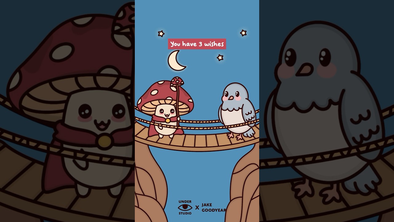The Double Wish 🪄 Wizard Mushie & Birdie | Original Video: Under Studio x @Goodyearmonkey