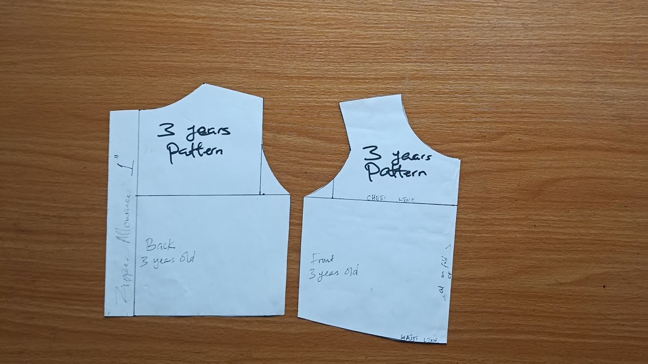 How to Draft a Pattern for 3 years old | children's pattern