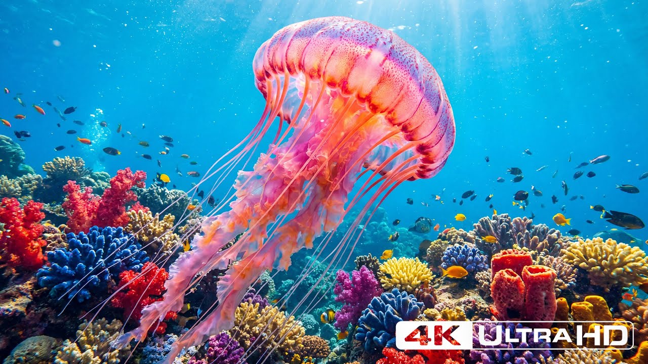 Healing Underwater World 4K - Peaceful Coral Reef & Tropical Fish - Deep Relaxation Music