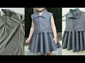 DIY designer circle frock from old men&#39;s shirt easy cutting stitching