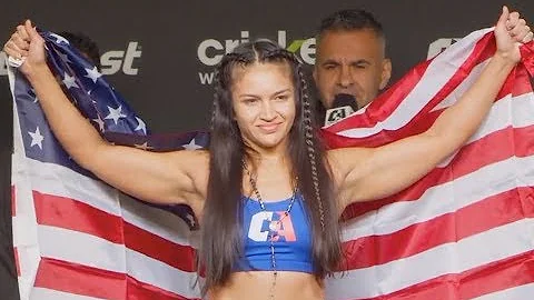 Celine Haga vs. Stephanie Frausto - Weigh-in Face-...