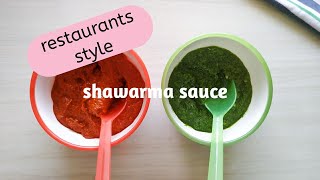 Restaurant style (red & green)shawarma sauce|| طريقة المطعم صوص الشاورما الأحمر والأخضر||شاورما ساس