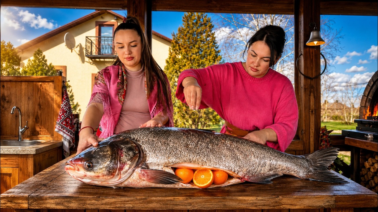 Dinner with 10kg of Fish + 5kg of Oranges + A Little Bacon