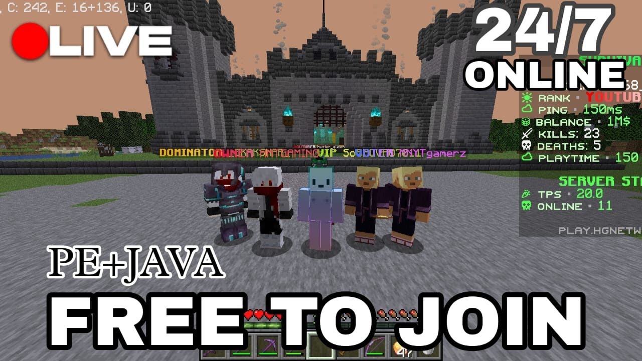 Minecraft Live 🔴 Public SMP | Java + Pe | Cracked | 24/7 server | # ...