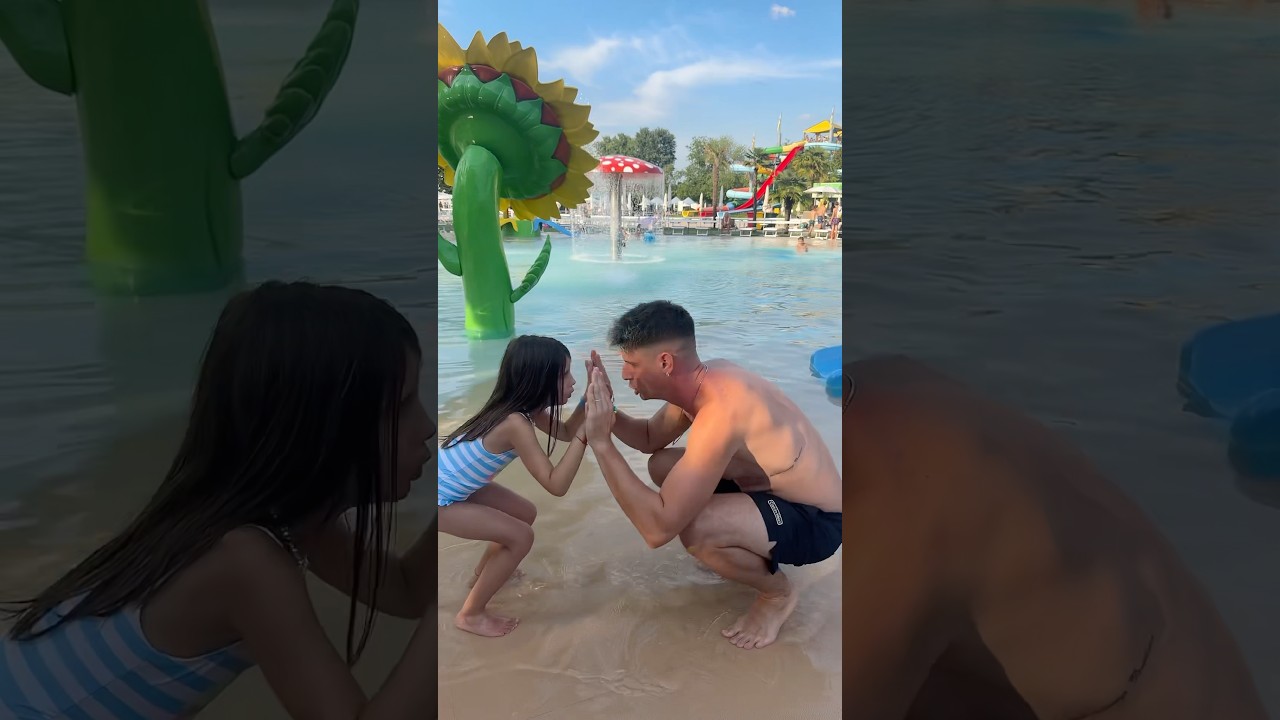 Mike e Aurora ballano in piscina 