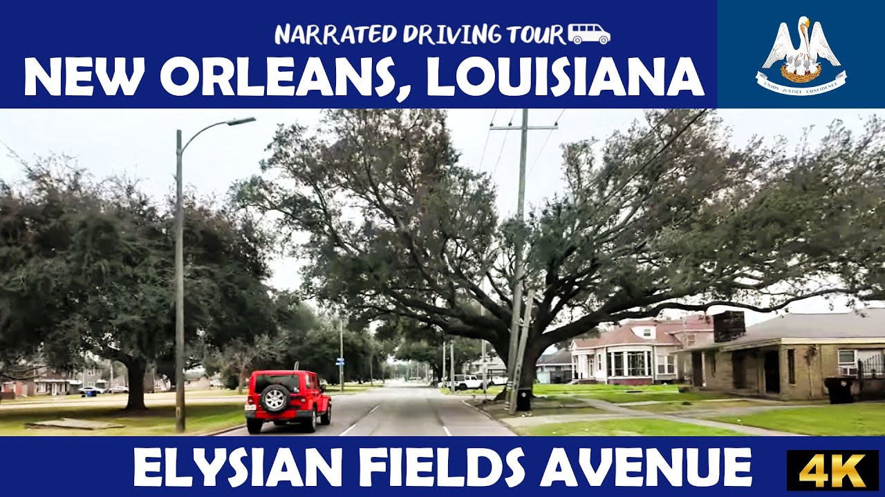 🏙️ Новый Орлеан – Элизиан Филдс Авеню, Луизиана 🏙️ | 4K Drive