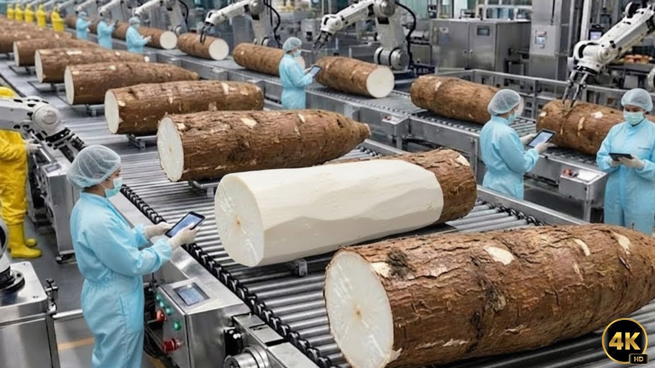 “Inside the Factory: United States Giant Cassava Flour Process (Full Process)”