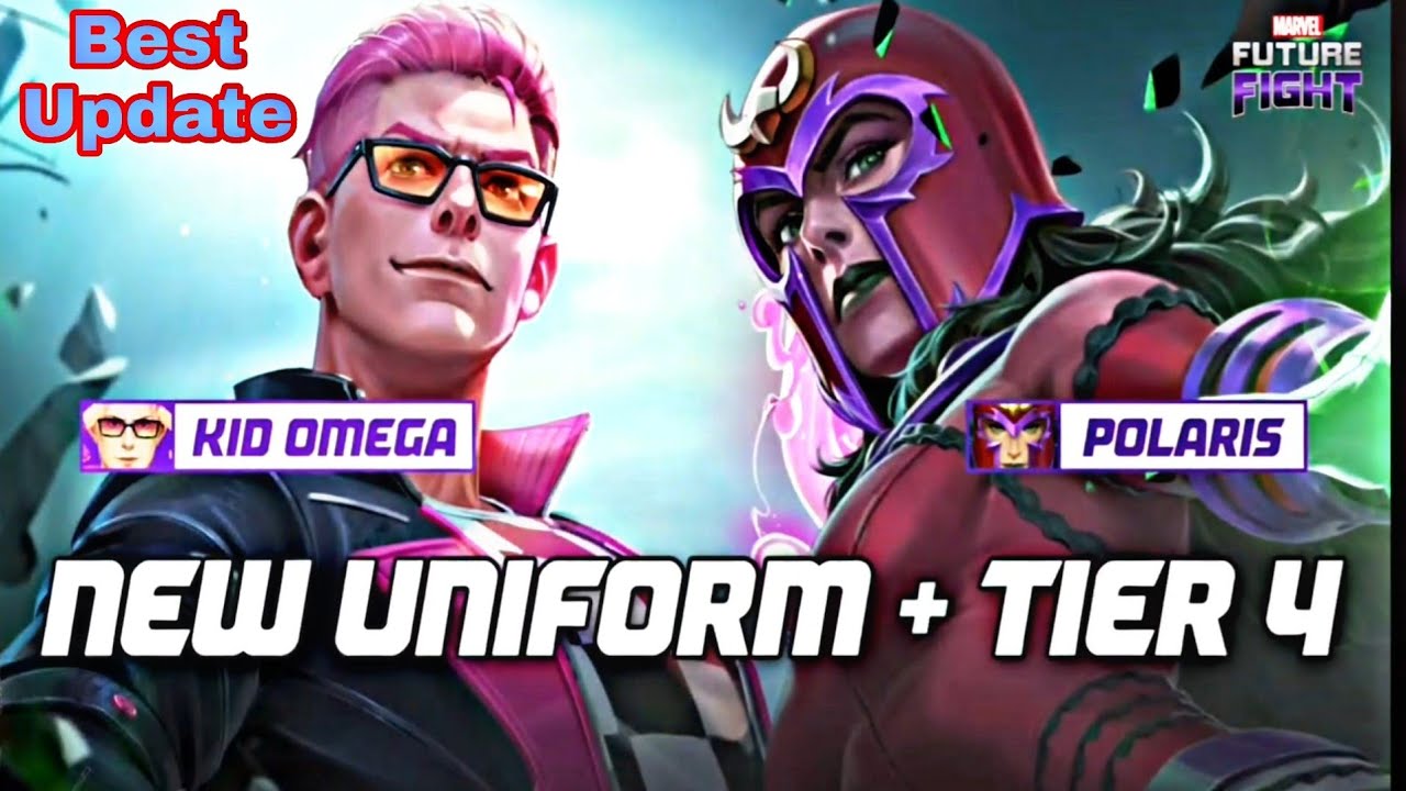 Обновление Mutant: Кид Омега и униформа Полярис (T4), март 2026 г. - Marvel Future Fight