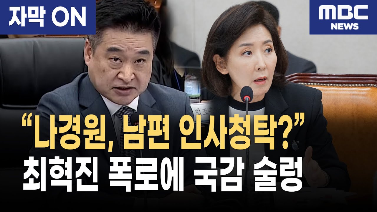 [자막] 최혁진, 나경원 직격 "남편 인사청탁 의혹, 국정감사 방해 이유냐’”