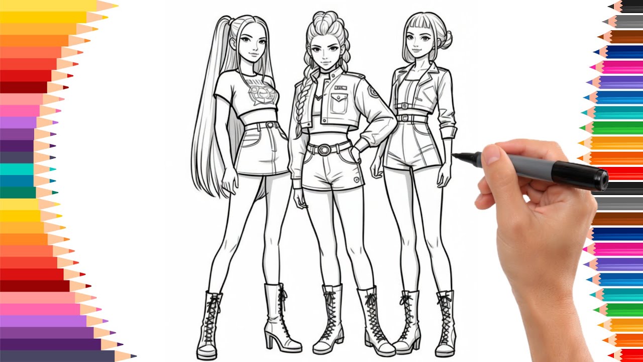 Drawing Rumi, Mira And Zoey From Kpop Demon Hunters 21 | How To Draw KPop Demon Hunters Characters