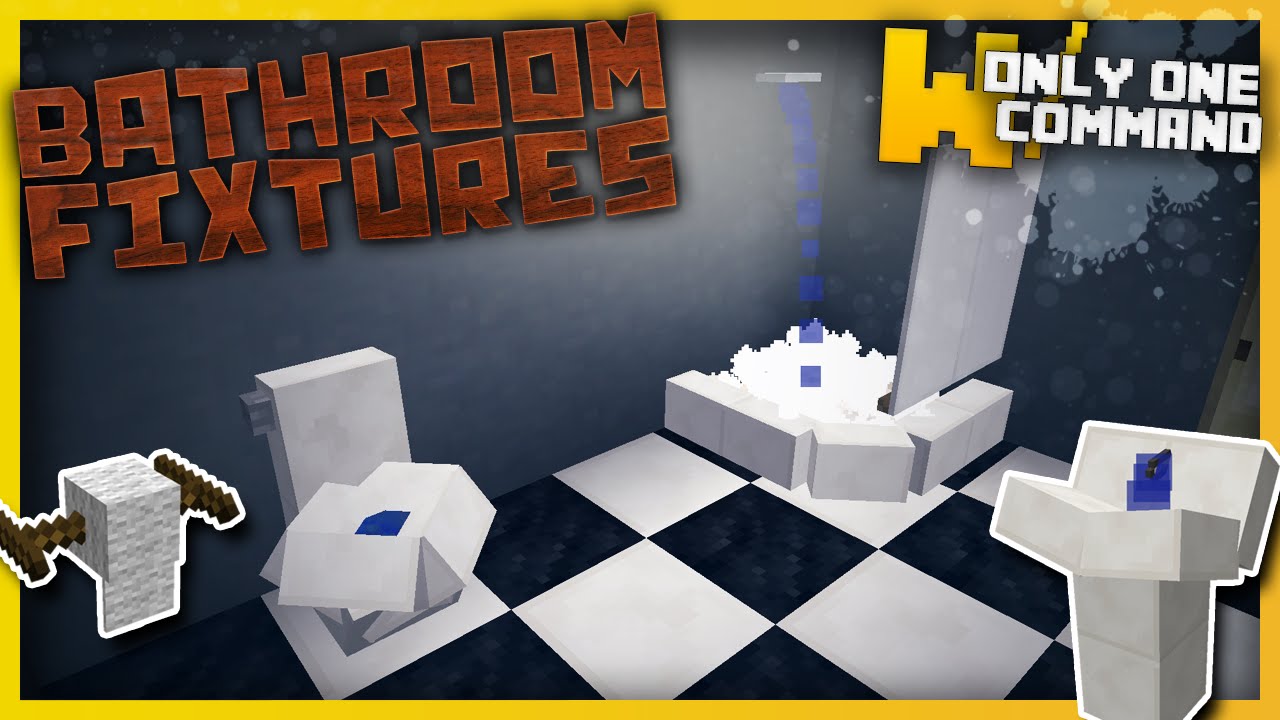 Minecraft Bathroom Fixtures With Only One Command Block Sinks Showers Toilets Youtube