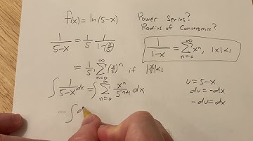 Find the Power Series Representation of ln(5 - x) and the Radius of Convergence
