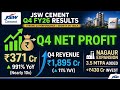 JSW CementQ4Results:Net Profit SOARS 991% YoY to₹371CrRevenue Up11%,EBITDA Jumps 53%;₹0.50 Dividend