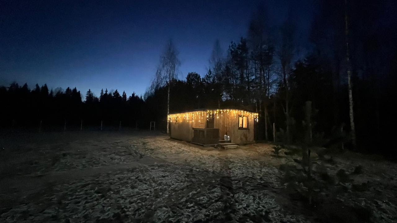 A Cozy Little House in the Forest. Winter without snow, but with frosts.