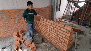 xây tường ngăn vách toilet đẹp 2 mặt Construction of the wall to separate the toilet #646