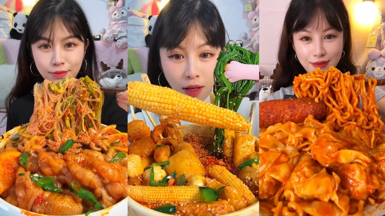 Fried Eggs And Noodle Soup With Spicy : Sauce Noodles Eating Show 😋#koreanfood #turkeynoodles #food