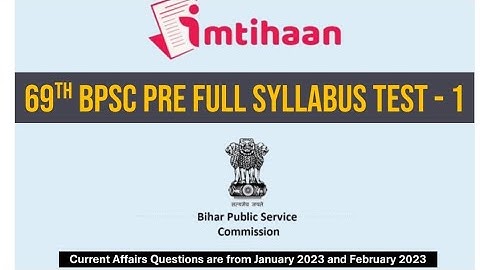 bpsc|imtihaan test series 69 bpsc|69th BPSC prelims (PT) test series 2023| Test-1| 69th bpsc 2023 |