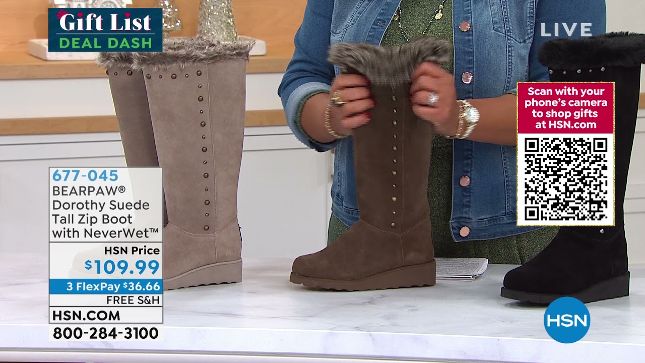 BEARPAW Dorothy Suede Tall Zip Boot 