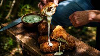 Crispy Chicken With Melted Cheese | Outdoor Cooking