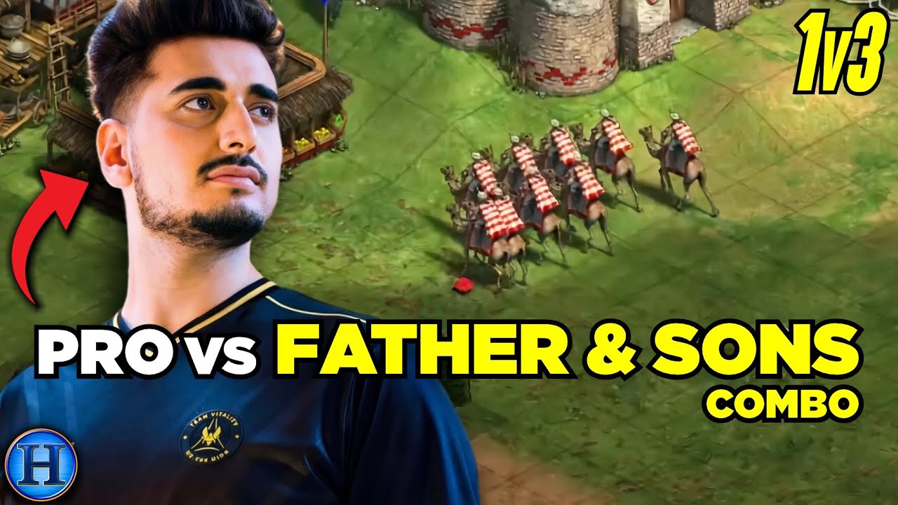 Pro Player vs Father & Sons Combo | 1v3 AoE2