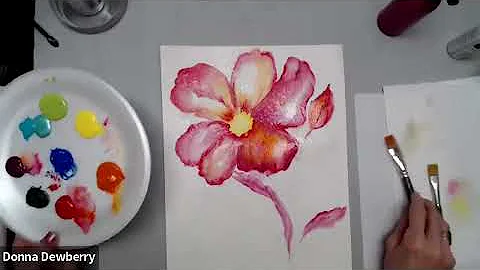 Learn to Paint One Stroke - Relax and Paint With Donna: Watercolor Look Flower | Donna Dewberry 2022