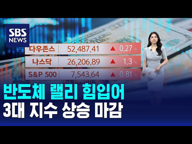 반도체 랠리 힘입어..3대 지수 상승 마감 / SBS 모닝와이드 2부 / 뉴욕증시