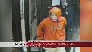 Three men accused of robbing adult store