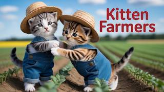 Mama Cat Trims Fur On The Farm And Makes Tiger Hat For Kittens At Home