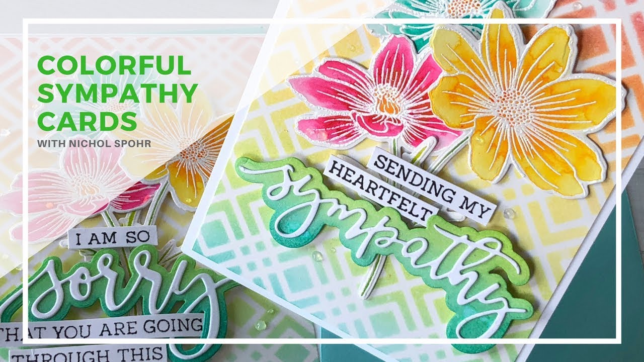 Colorful Sympathy & Sorry Cards (Honey Bee Stamps) - YouTube
