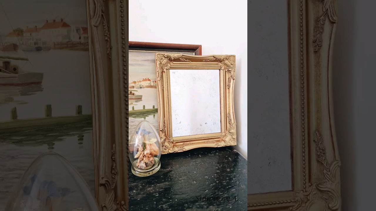 DIY Antique Gold Mirror Using Rub 'n Buff 