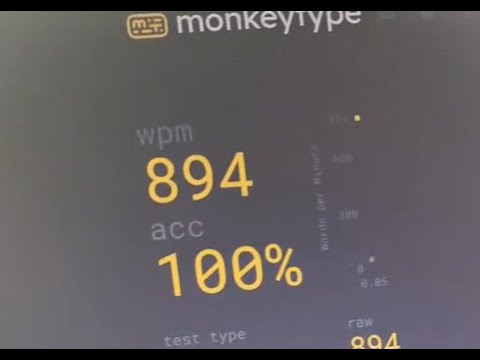 Monkey Type 240 WPM+ 10 word tests 