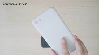 ザラザラした砂のような触り心地 MYNUS iPhone SE CASE サンドグレー