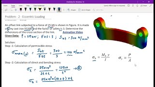 Problem 2 - Eccentric Loading - Design of Machine Elements